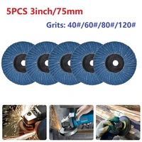 5pcs 6080120 grit grindering discs 75mm sanding grinding wheels blades wood cutting polishing for angle grinder abrasive tool