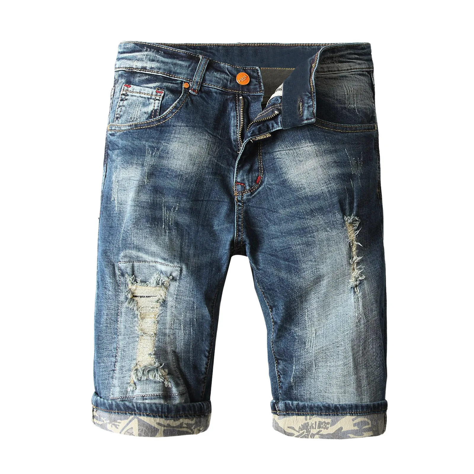 

Mens Fashion Casual Straight Hole Buckle Zipper Denim Shorts Pants Trousers 505 Straight Leg Mens Liquid Jeans