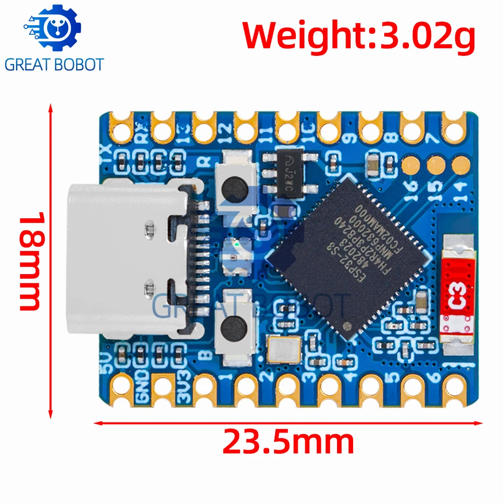 Фото 1 ~ 4 шт. ESP32-S3-Zero Mini макетная плата WiFi Bluetooth сверхмалый размер ESP32 C3 S3 ESP 32 №5