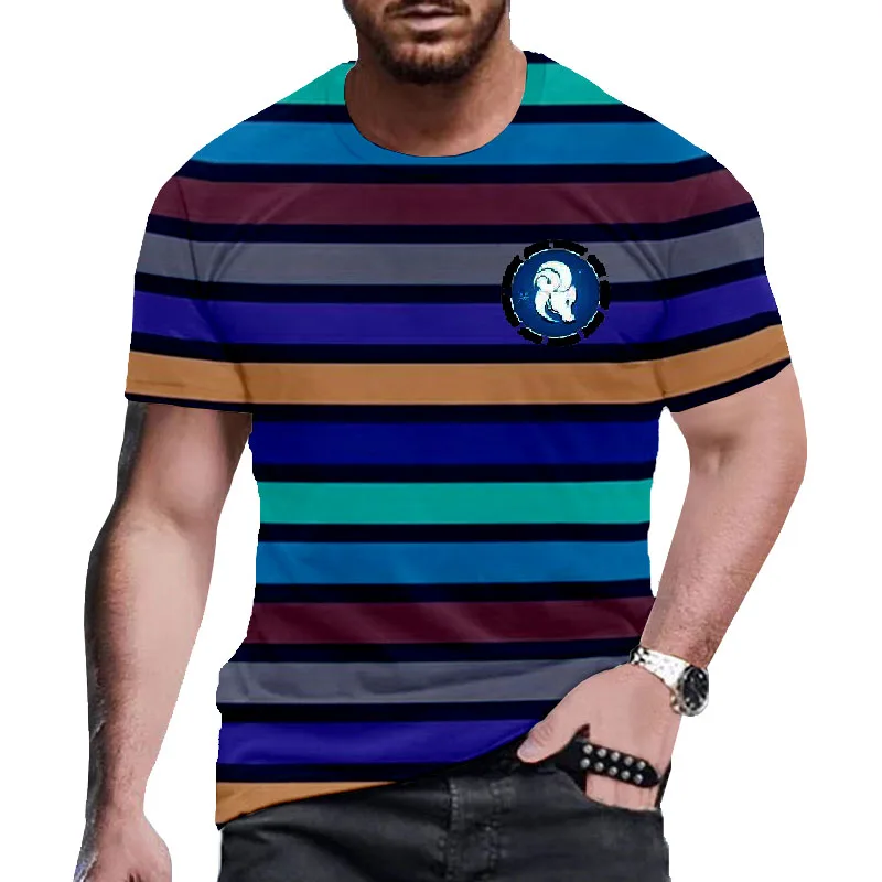 

Новинка 2022, Мужская футболка большого размера с 3D рисунком, с круглым вырезом и коротким рукавом, повседневные топы на каждый день