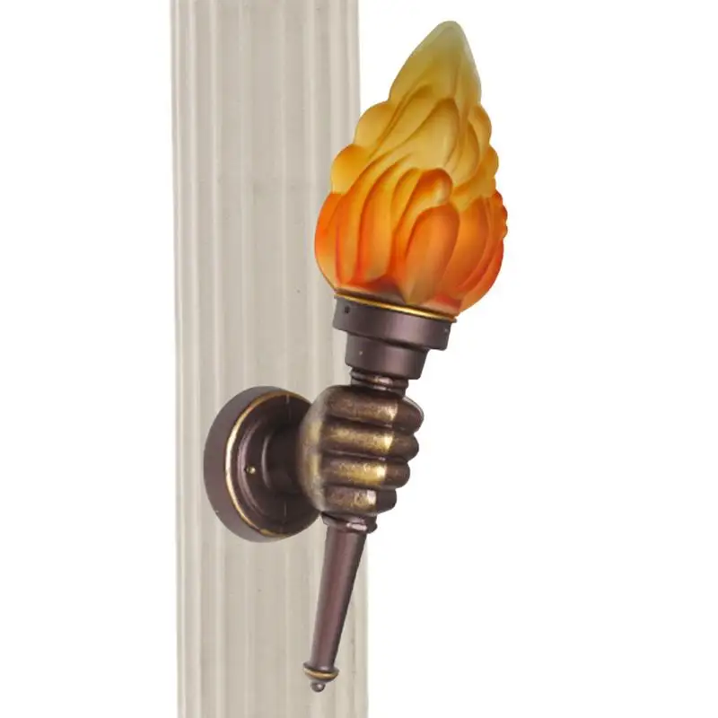 

Креативный настенный светильник, креативный факел, ручной светильник с пламенем, для ресторана, кафе, бара, настенное крепление, настенный кронштейн, светильник