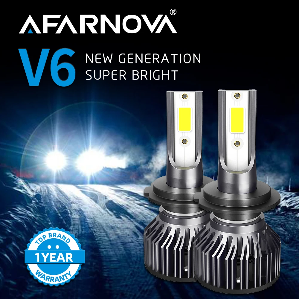 

Afarnova H7 светодиодные фары H4 светильник светодиодсветодиодный фары 9005 9006 12 В лампы высокой яркости H8 H9 H11 Противотуманные фары вентилятор 6000K