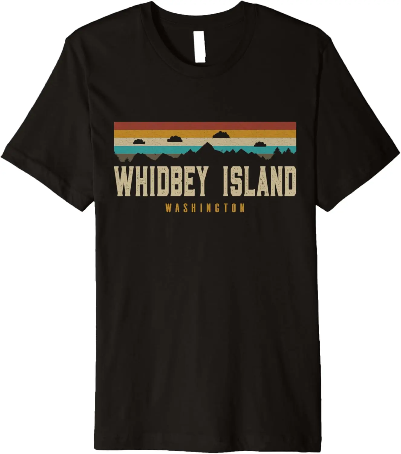 wyspa Whidbey Vintage góry piesze wycieczki Washington Retro Premium T-Shirt
