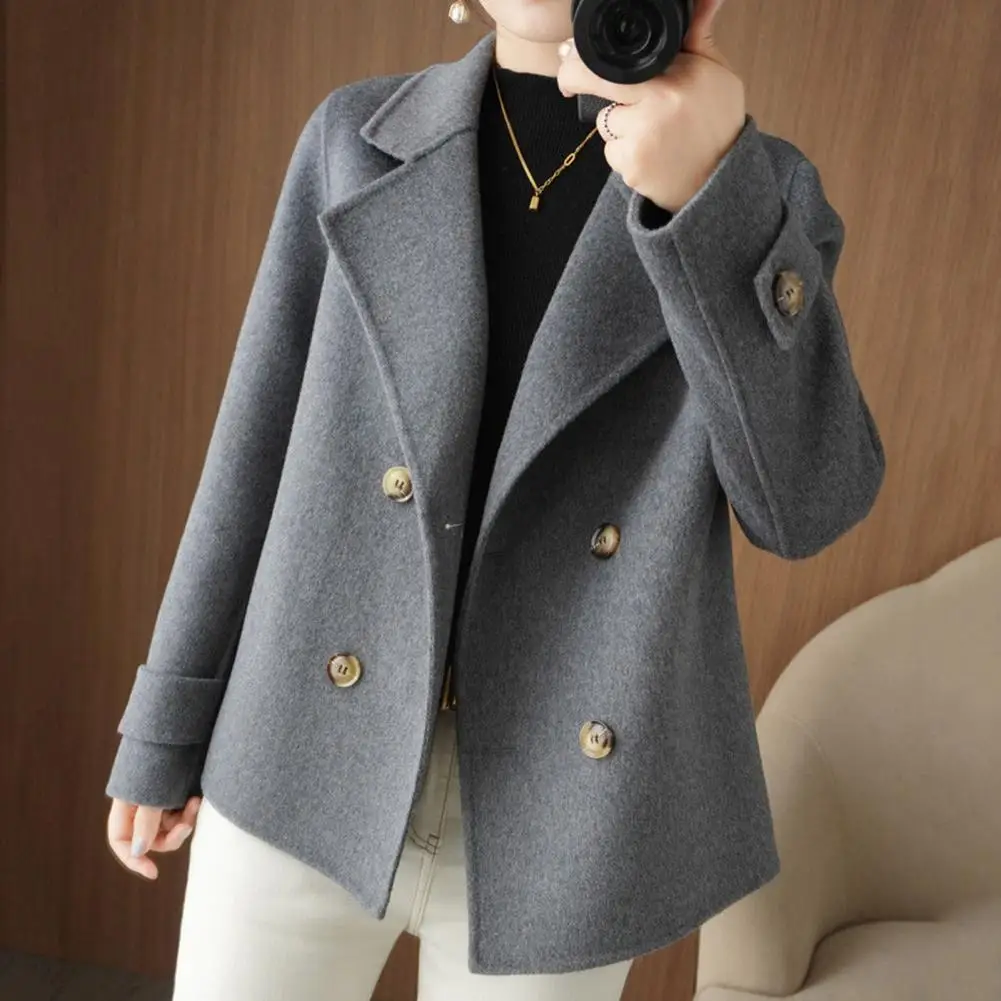 

Зимнее пальто, стильный женский двубортный Тренч, плотный свободный крой с отложным воротником, идеально подходит для осени и зимы