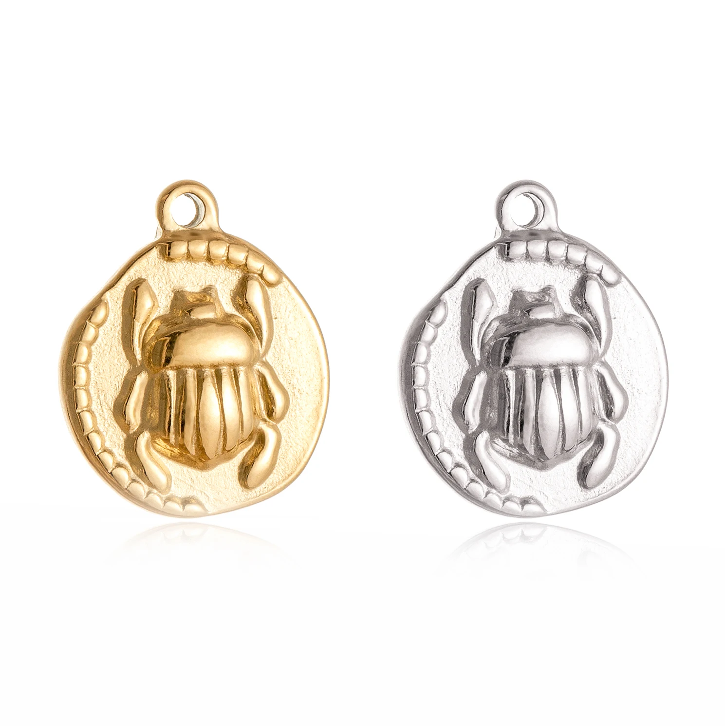 3Pcs/Lot Scarab Beetle Pendant DIY Choker Necklace Bracelet   Findings Stainless Steel Charm Jewelry Making Accessories Supply