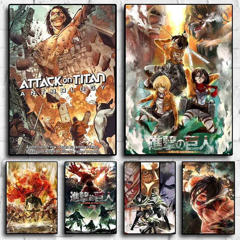 

Attack on Titan Japanese Anime Popular Modern Art Wall Decor Canvas Poster HD Inkjet Print Frameless Painting z110