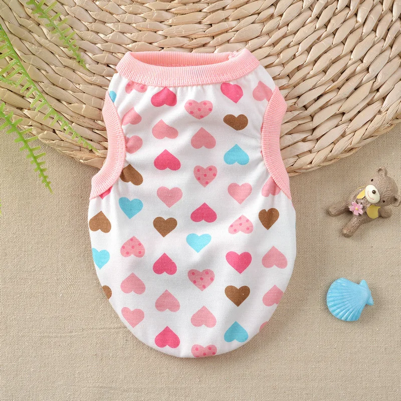 Недорогая летняя собачья футболка с принтом "мультяшки" для животных, изготовленная из хлопка, костюмы для кошек, для маленьких собак (чихуахуа, щенков) с возможностью отправки товара напрямую покупателю.