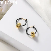 bilandi trendy jewelry round circle black earrings popular design vintage temperament drop earrings for women accessories gifts