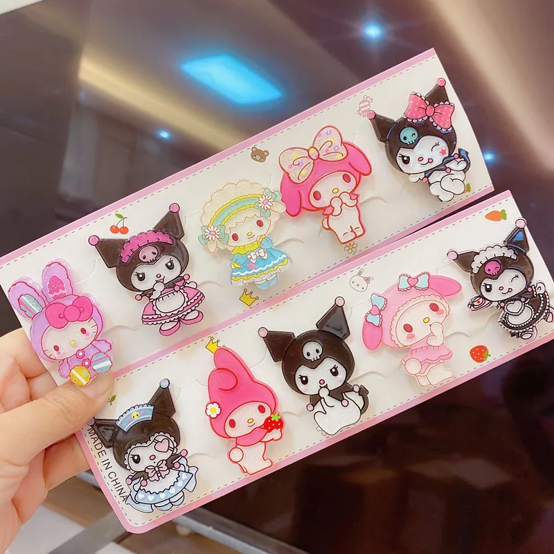 

10Pcs/set Kawaii Sanrio Cartoon Hairpins Sweet Girls Hair Clips Barrettes Slid Cute Kids Fashion Kitty Accessories Gift Toys