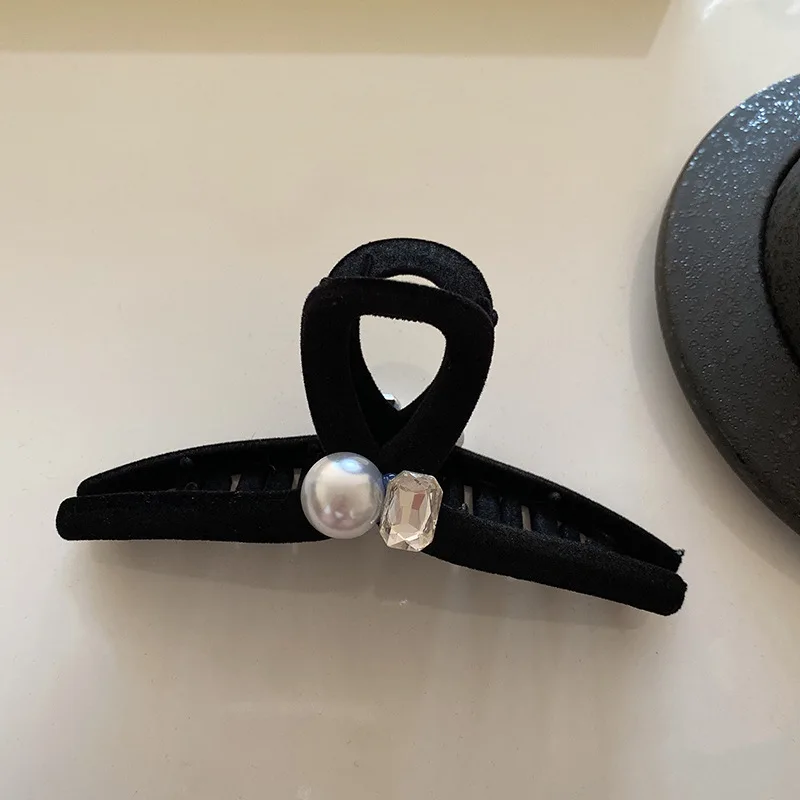 Большой черный жемчуг восьмисимвольный захват зажим для женщин высокая