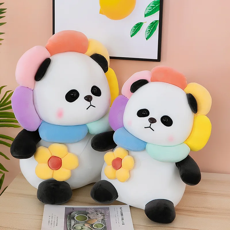 

Kawaii Plush Toy Cartoon Sun Flower Panda Plush Toy Animal Sun Panda Doll Children Comfort Gift Furniture Ornaments Wholesale