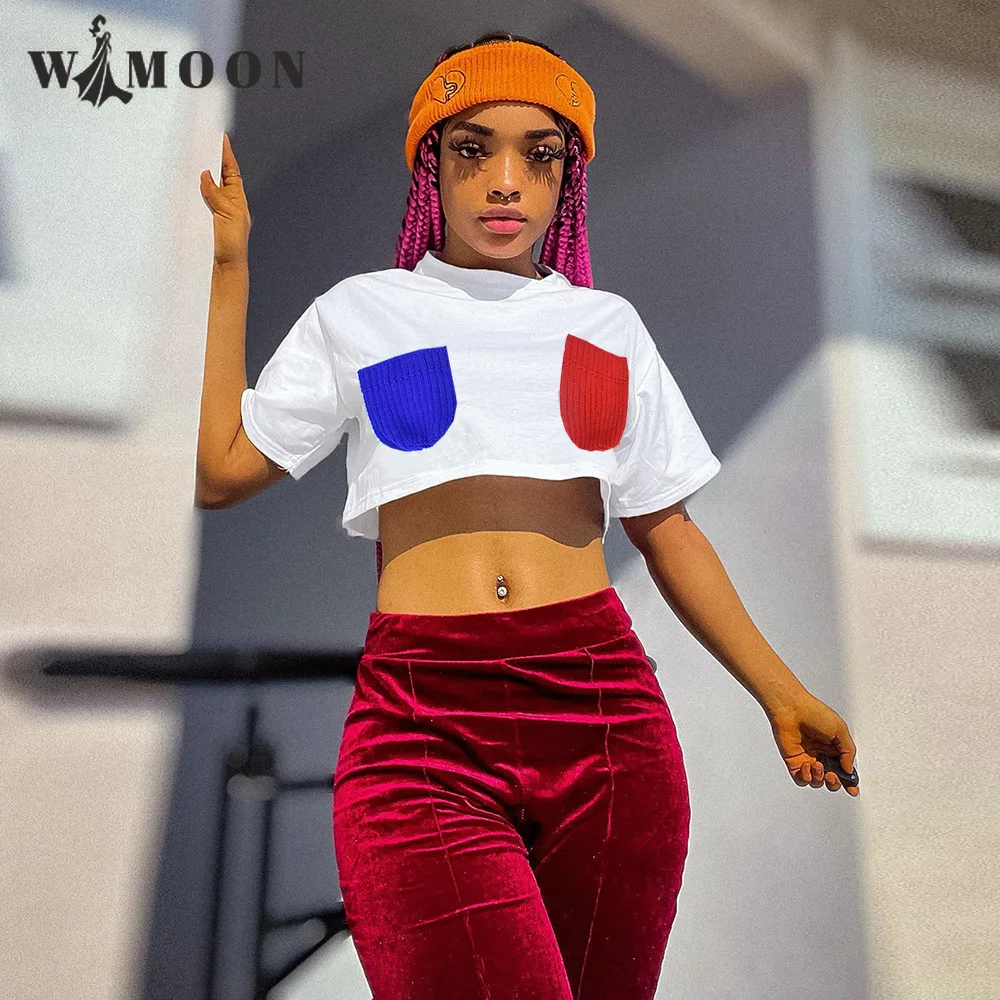 

Футболка женская трикотажная с карманами и круглым вырезом, свободного покроя