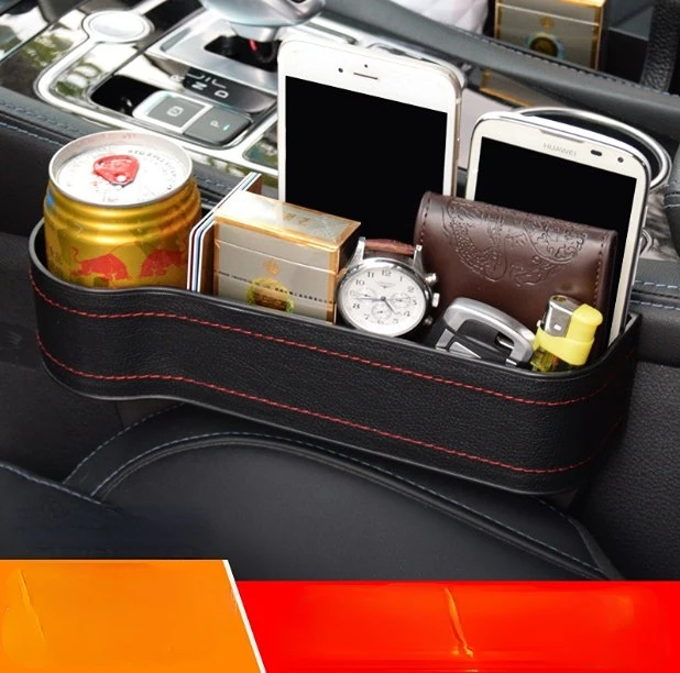 

Car Seat Gap Slit Pocket Catcher Organizer PU Leather Storage Box Phone Bottle Cups Holder Auto Car Accessories Interior