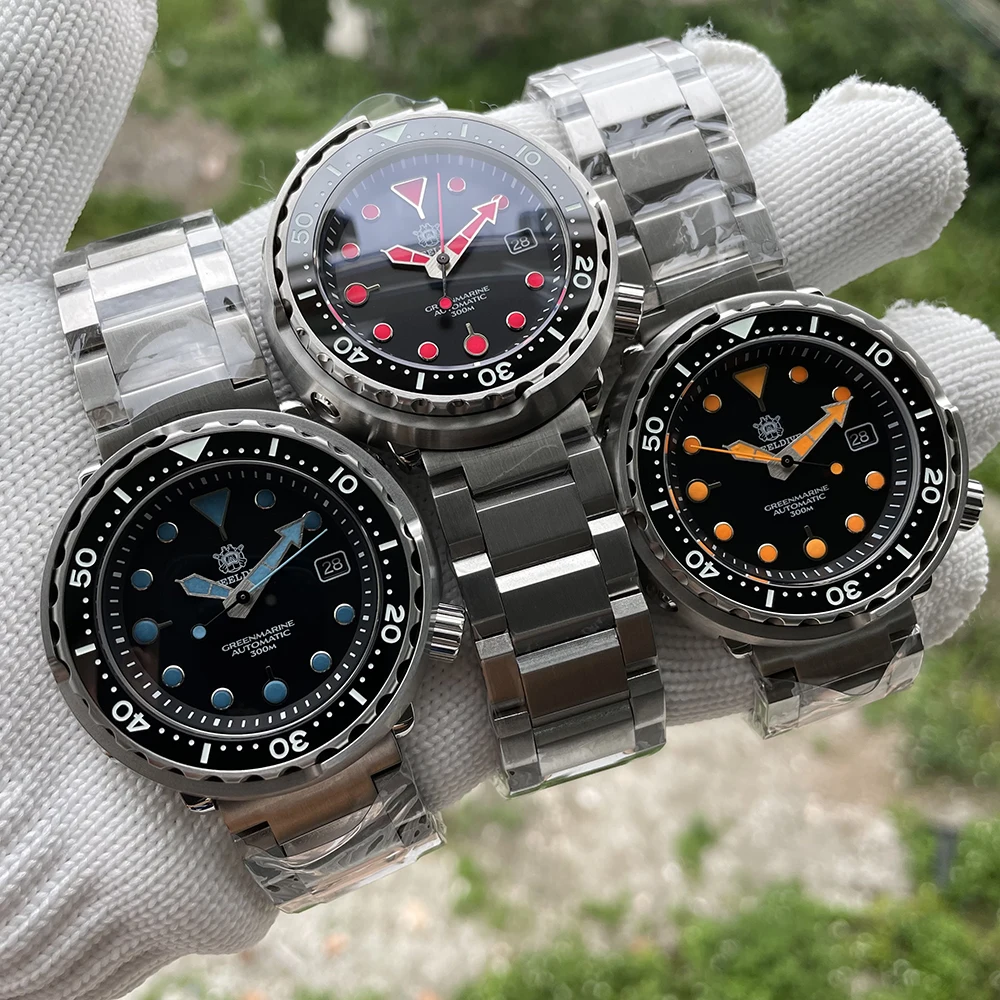 Цена Часы STEELDIVE SD1975T Мужские автоматические, цветные водонепроницаемые механические наручные Супер Светящиеся, для дайвинга, 300 м