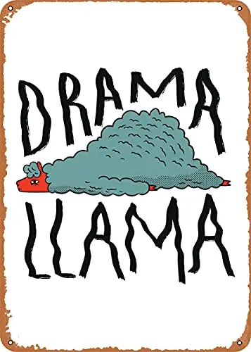 Металлическая табличка Drama Llama Alpaca в винтажном стиле, с изображением альпаки, ретро-подарок, 8x12 дюймов (art.: 3920da075e23b) - 3920da075e23b