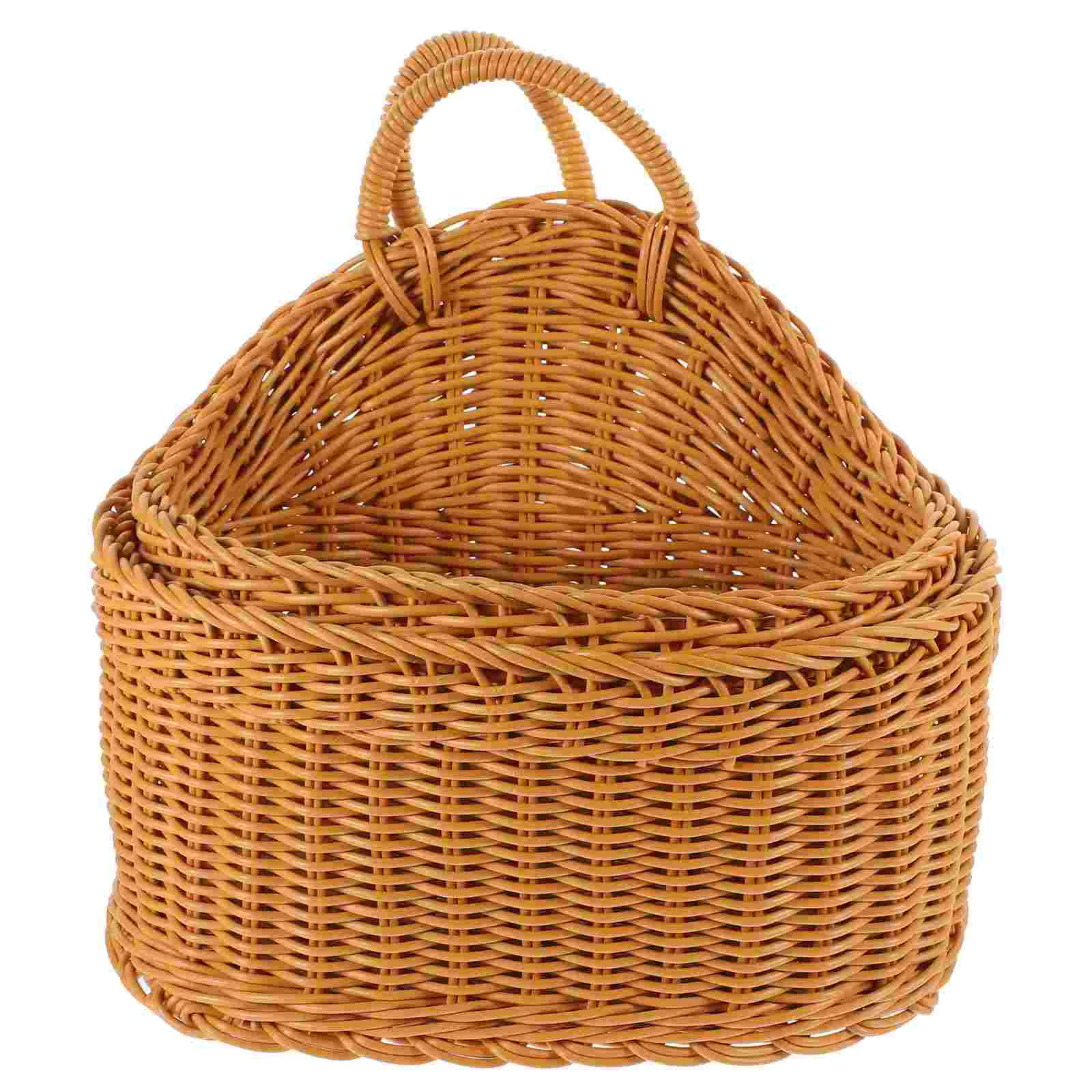 

2 Pcs Wall Decoration Small Hanging Baskets Plants Woven Flower Decorate Door Pp Sundries Organizer Storage