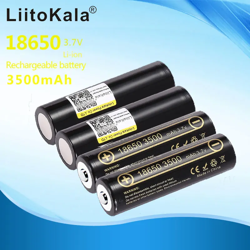 

Литиевая батарея Liitokala, 18650 мАч, 3500 в