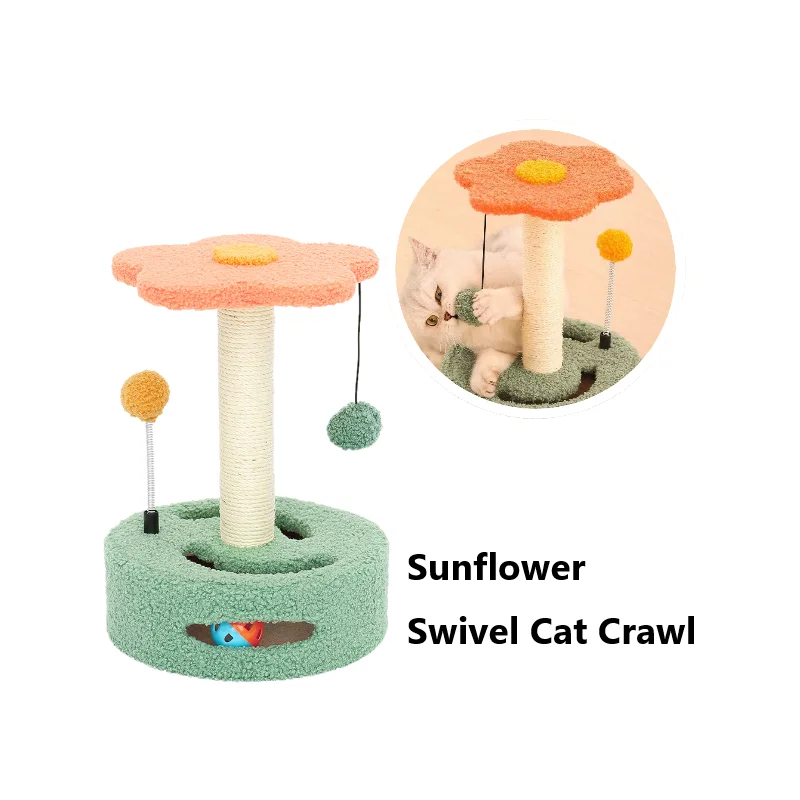 

Cat Scratching Sunflower Post Funny Pet Scratcher Claw Sharpener Cat Climbing Frame Scratch Board Toys Kitten Climbing Shelf Toy