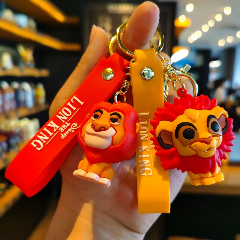 

Disney Anime Lion King Keychains Figure Simba Pumbaa Timon Keyring Car Key Chain Phone Bag Knapsack Pendant Kids Jewelry Gifts