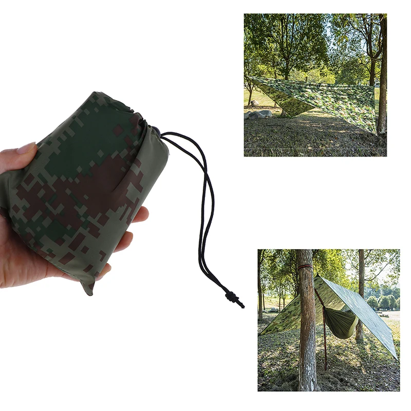 

Foldable Outdoor Ultralight Tarp Camping Survival Sun Shelter Multifunctional Waterproof Beach Awning Beach Tent Mat Rain Shelte