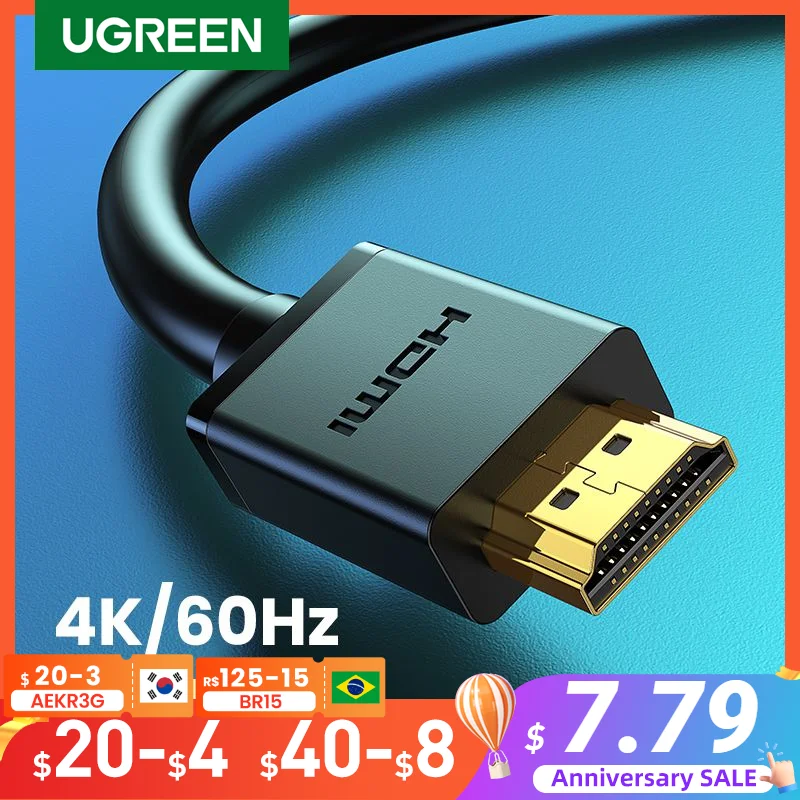 

Ugreen High Speed HDMI Cable for Xiaomi Mi Box PS4 HDMI Splitter HDMI Switch Cable 1m 2m Gold Plated Port 4K 1080P 3D Cable HDMI
