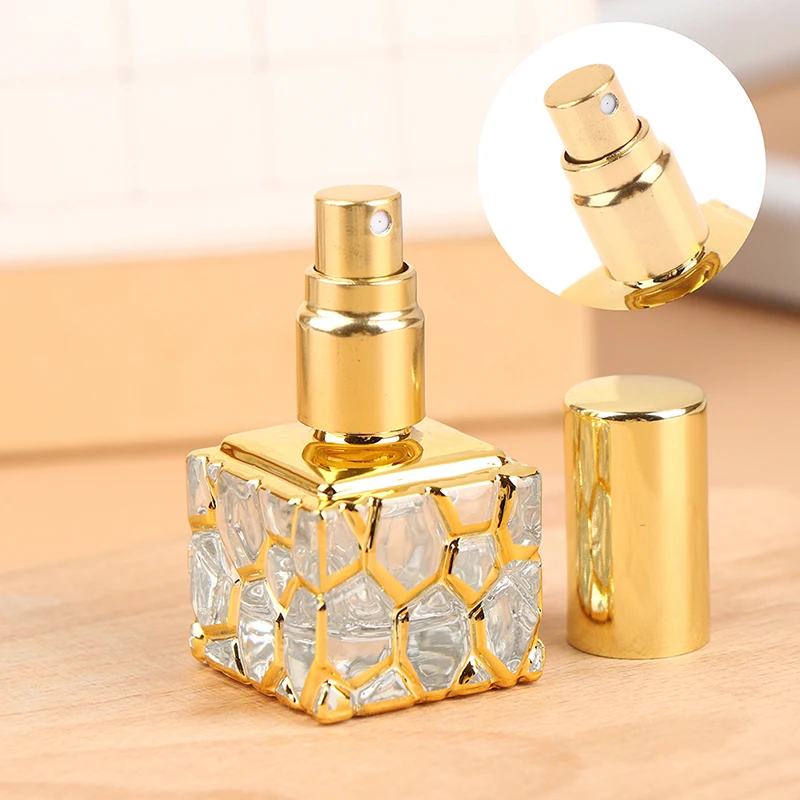 Perfume Bottle Glass 10ml Spray Bottles Gold Sample Empty Containers Travel Portable Atomizer Elegant Alcohol Mist Sprayer