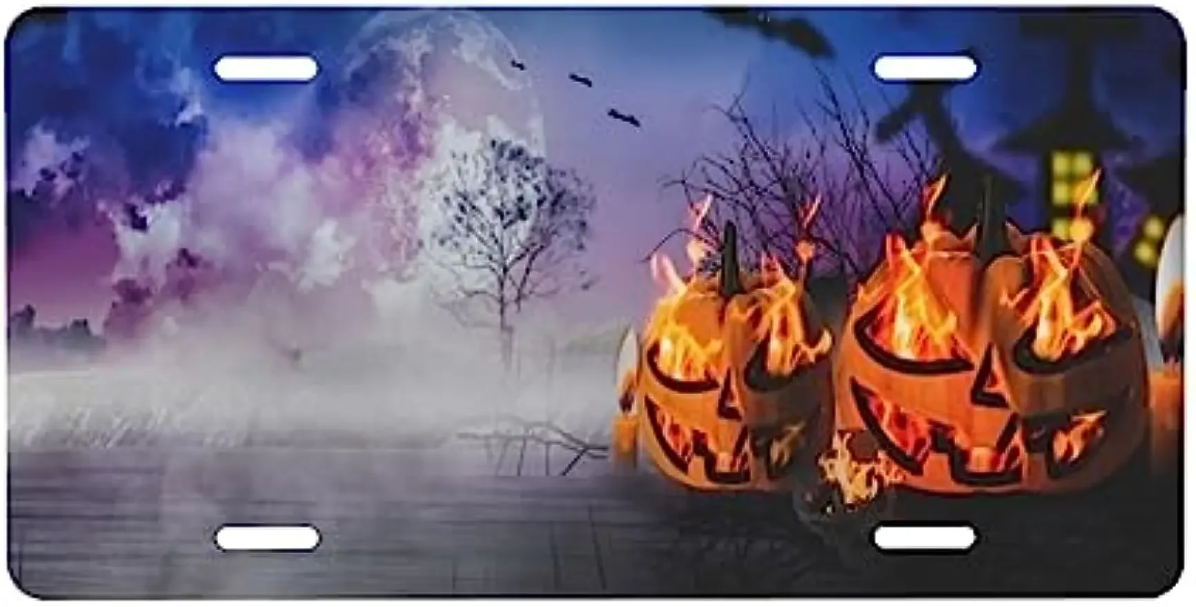 Номерный знак с изображением тыквы на Хэллоуин 6 х 12 дюймов персонализированные