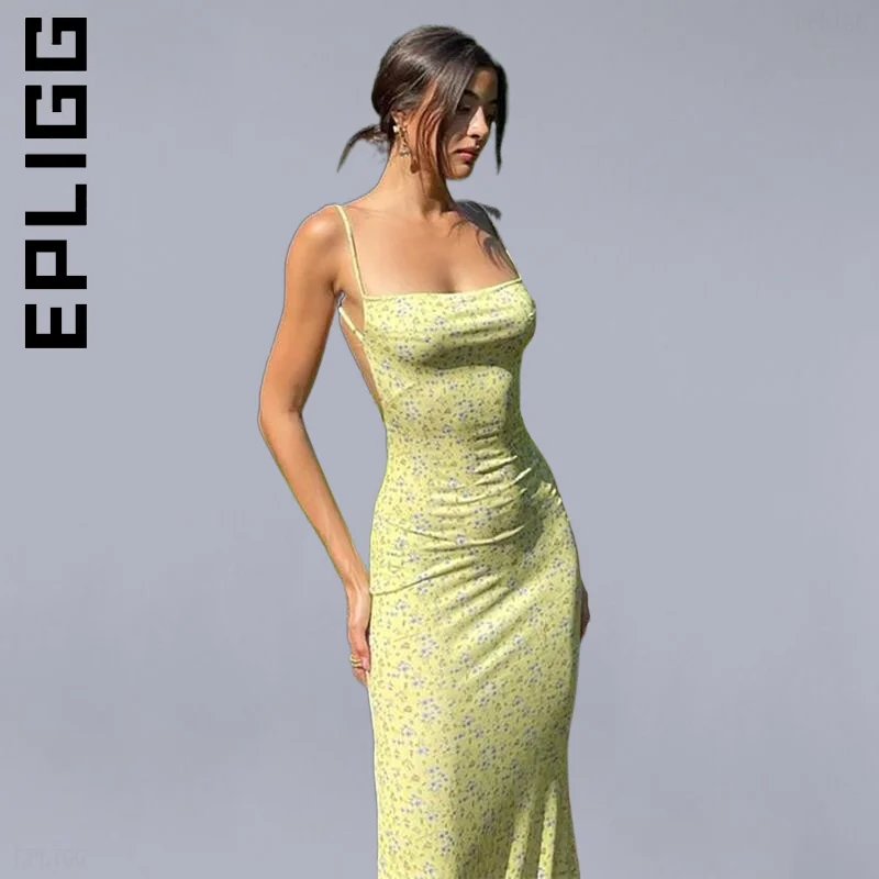 

Epligg модное женское платье Стильное без рукавов с открытой спиной синие облегающие платья Клубное простое женское платье женские платья