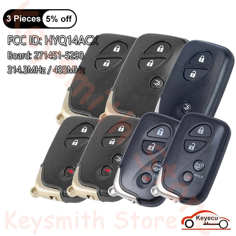 KEYECU 2 3 4 кнопки 314 МГц 433 для Lexus RX350 RX450h GX460 LX570 RX450 CT200h Автоматический умный