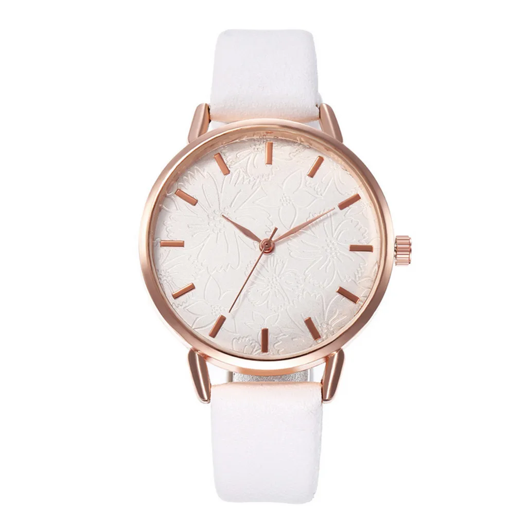 

Luxury Ladies Girls Watch Fashion Creative Embossed Flowers Quartz Wrist Watch Female Stainless Steel Watch Relogio Feminino