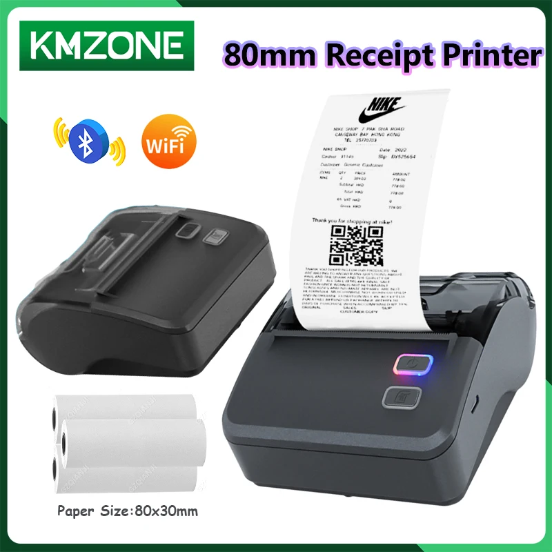 

3inch 80mm Portable Thermal Printer Bluetooth Wifi Receipt All-in-one Port Machine Window Android iOS for Retail Store Business