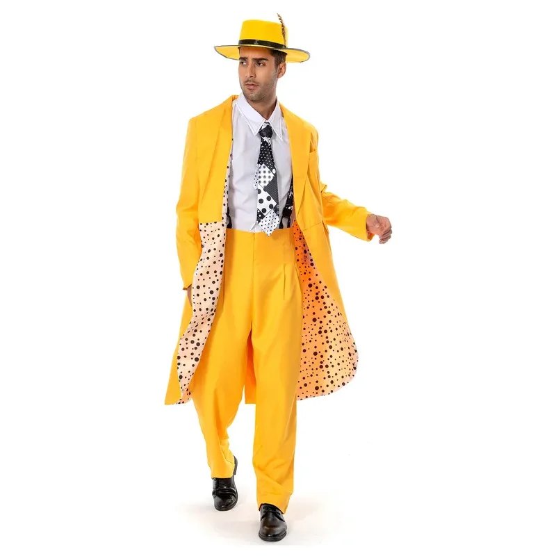 Маска Джима Керри карнавальный костюм мужской желтый наряды на Хэллоуин