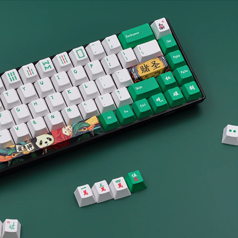 

Chinese Theme Mahjong KeyCaps Cherry Profile PBT Five-sided Sublimation Mechanical Keyboard Keycap for 61/68/87/104/108keys