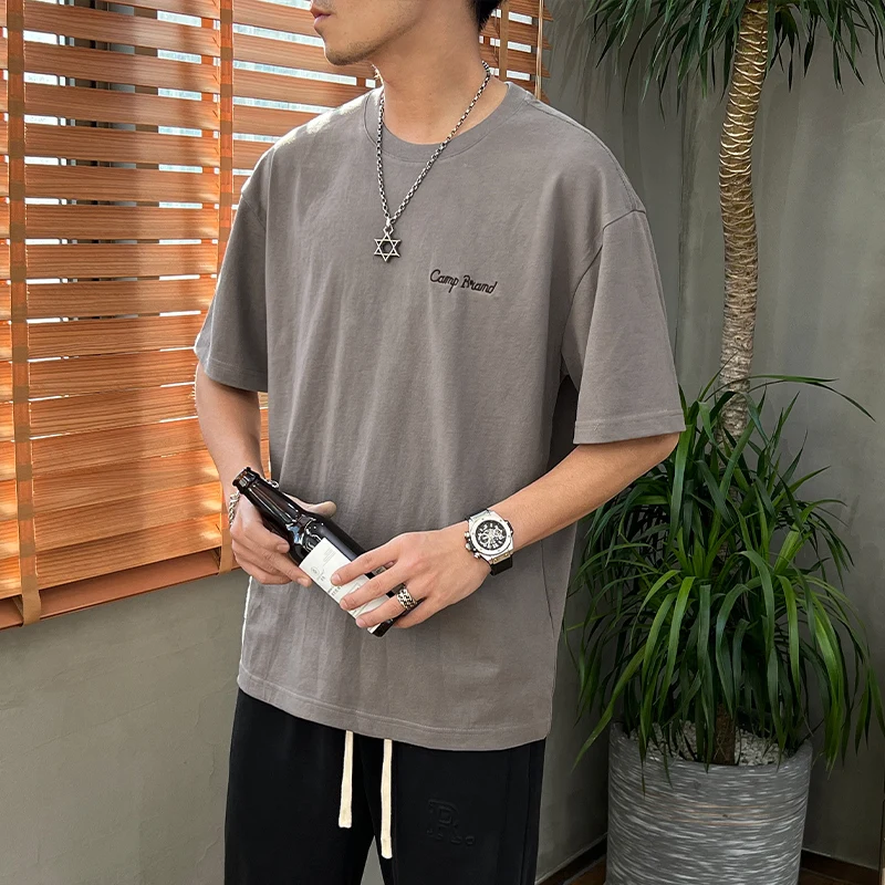 

Summer short-sleeved new trendy round neck T-shirt men's cotton trend all-match casual fashion