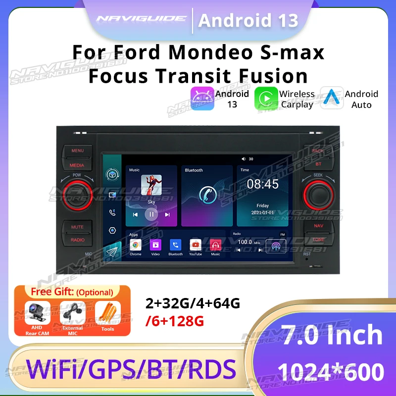 Автомагнитола для Dodge Jeep Wrangler 2006-2016 Multimeida 7 дюймов Android 13 GPS RDS BT без DVD-плеера