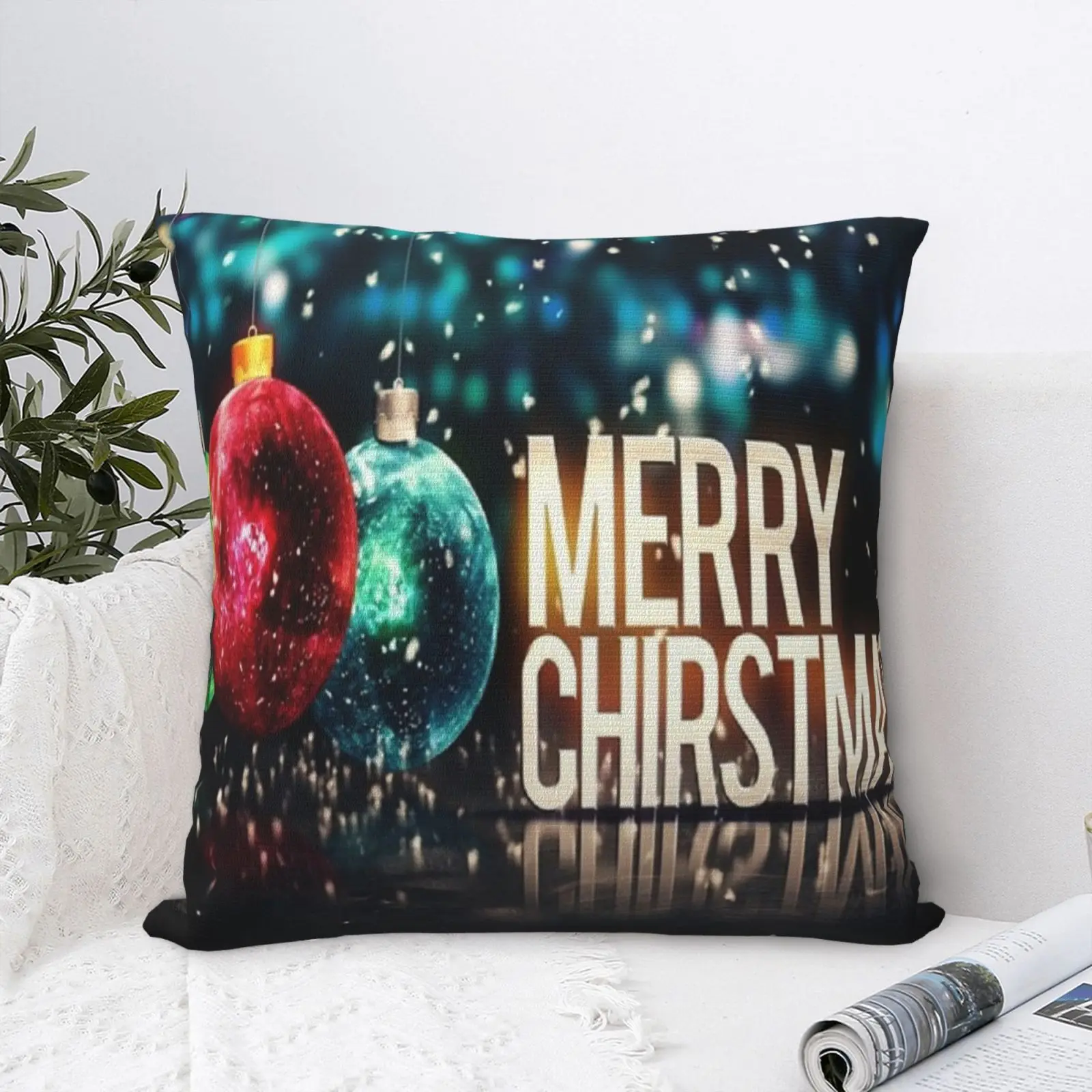 

Merry Christmas 4 Pillow Case Pillow Covers Zipper Ornamental Pillows For Living Room With Zipper Cushion Pillows Vintage Sofa