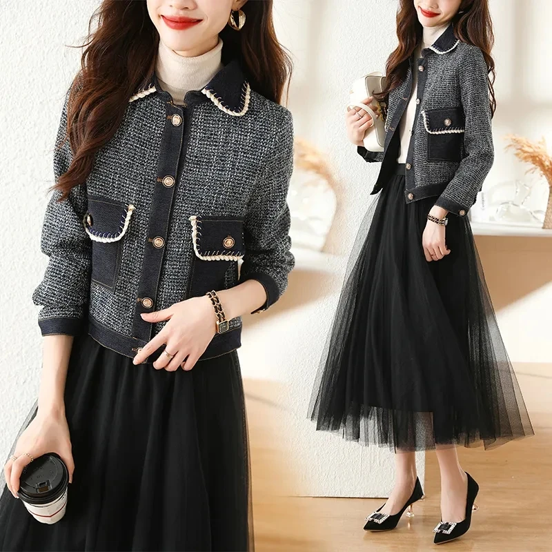 Женская джинсовая куртка женские пальто свободное осеннее с контрастной