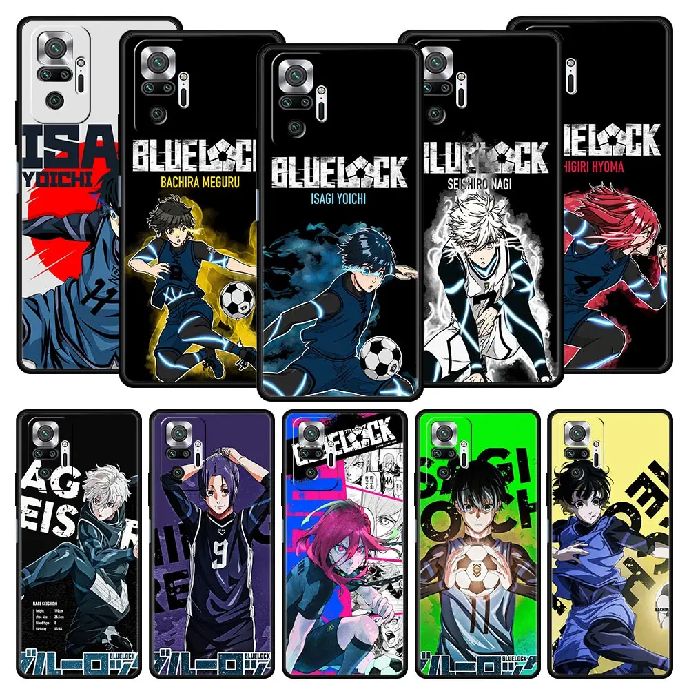 

Blue Lock Phone Case For Xiaomi Redmi Note 12 5G 11 10 Pro Plus 9S 9 8 7 9T 8T 10C 9C 9A 5G K50 Gaming Soft Silicone Cover