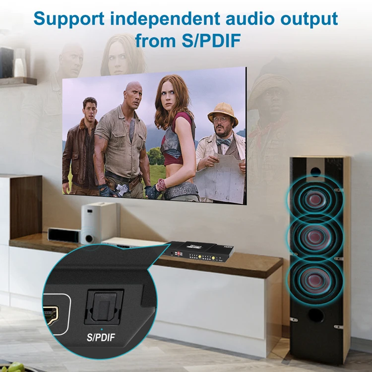 TESmart Matriz 4K HDMI 4x2 Matrix Switcher 4 input 2 output HDMI Switch Splitter 4x2 HDMI Matrix With IR S/PDIF