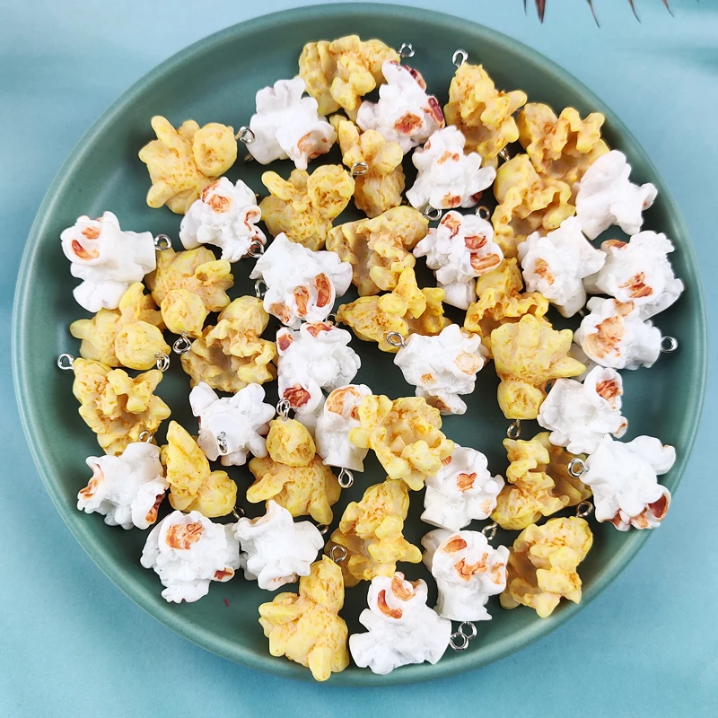 

JeQue 10pcs Hot Selling Resin Cute Miniature Popcorn Charm for Keychain, Earring, Scrapbooking, DIY Making, Necklace