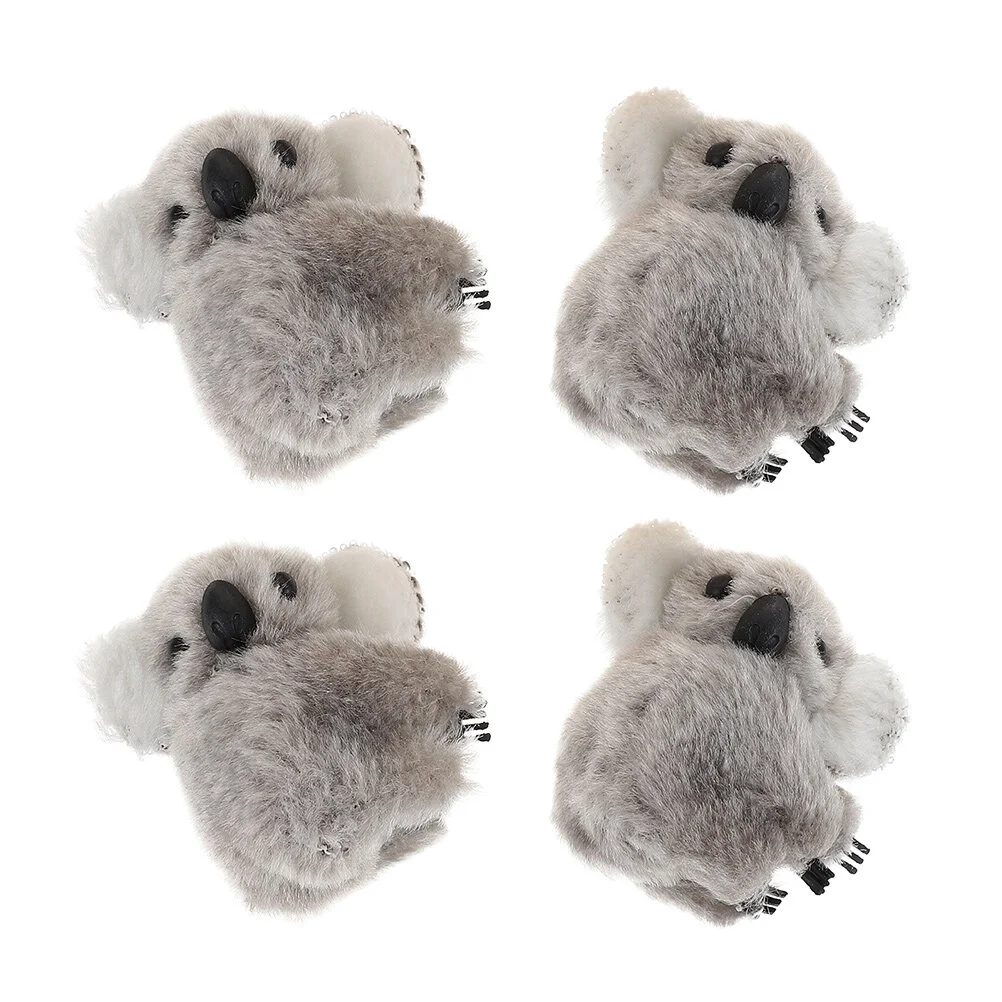 

4pcs Plush Glitter Hair Clipss Hair Clip Creative Kids Hairpin Headwear Hair Decoration