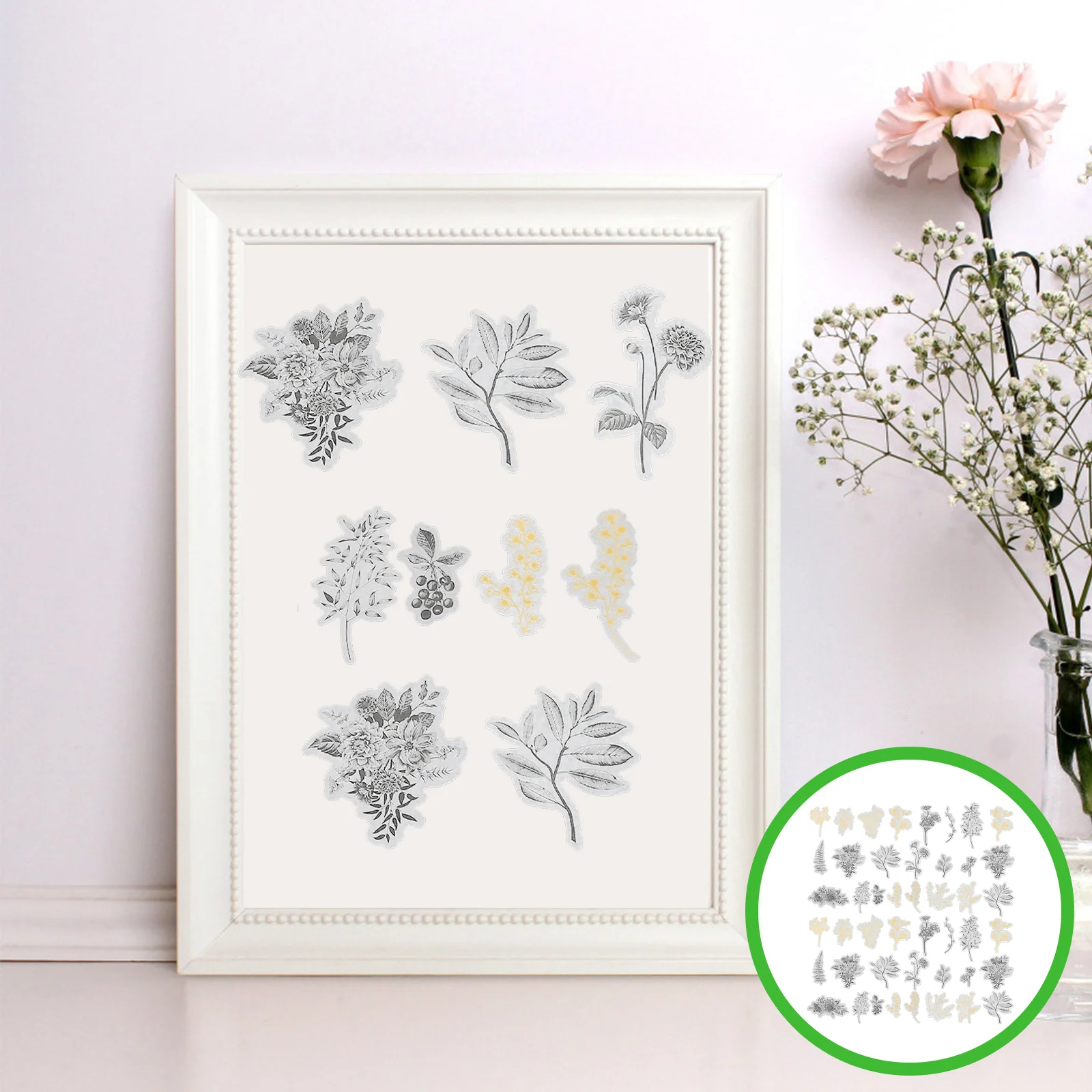 

Sticker Stickers Scrapbook Decal Craft Paper Journal Gift Diy Planner Flowers Floral Washi Adhesive Flower Decors Scrapbooking