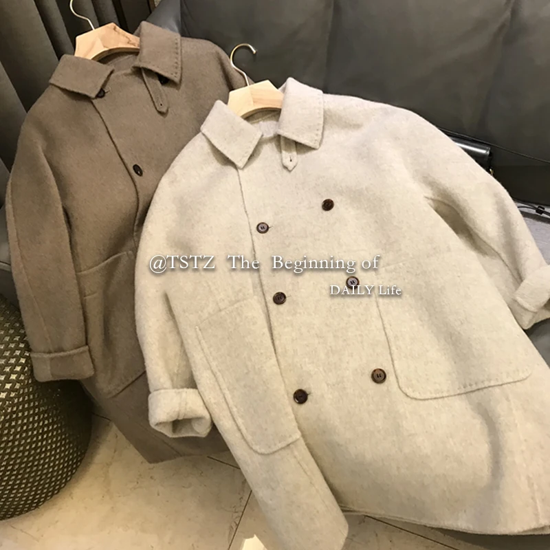 

In Spring 2022, The New Women'S Super Fine Wool Jacket, Double-Sided Cashmere Jacket, Double Breasted Classic Women'S Jacket