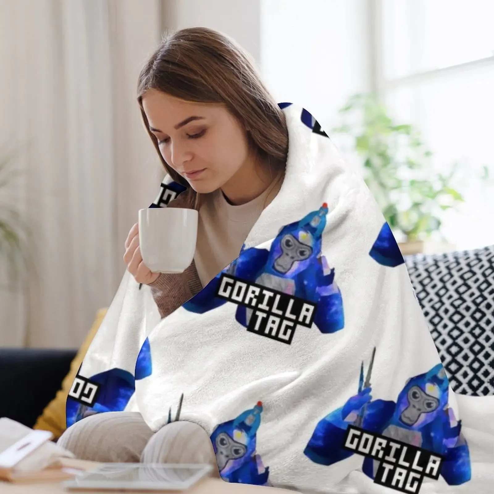 Gorilla Tag Monkey Hat от POLKART Плед Одиночное декоративное утяжеленное одеяло для диванов