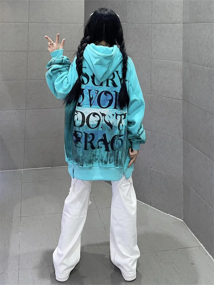 

2022 Gothic Punk Hoodie Sweatshirt Women Top Hooded Sweatshirts Oversized Hoodies Grunge Clothing Aesthetic Vintage Sweatshirts