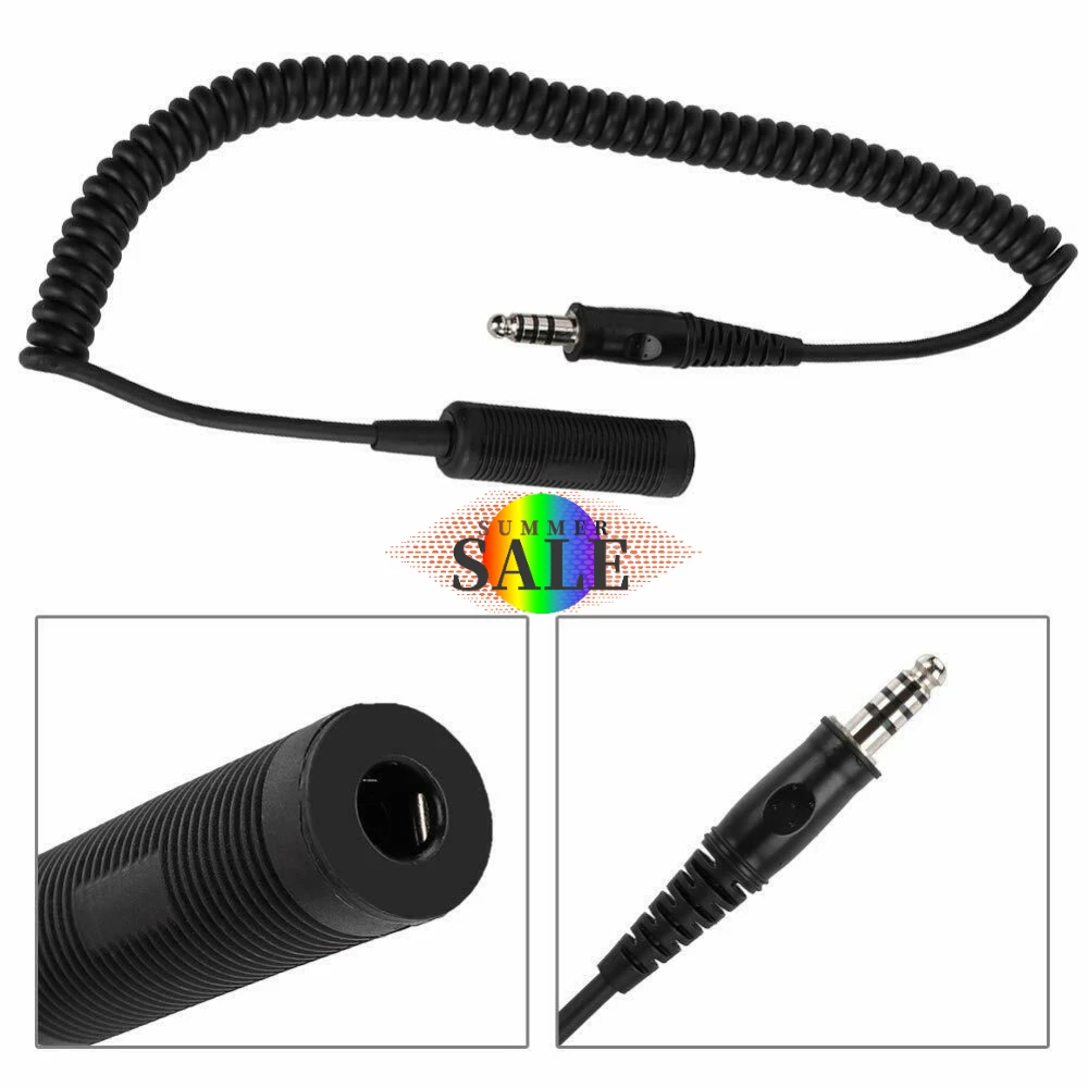 Tactical Headphone Extension Cable, U-92A/U to U-174/U Standard Single Plug Extension Cable