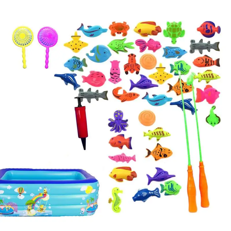 

Kids Fishing Toy Play Fishing Poles For Toddler 48Pcs Kids Pool Toys Magnetic Fishing Games For Kids Toddler Pool Toys Fun And