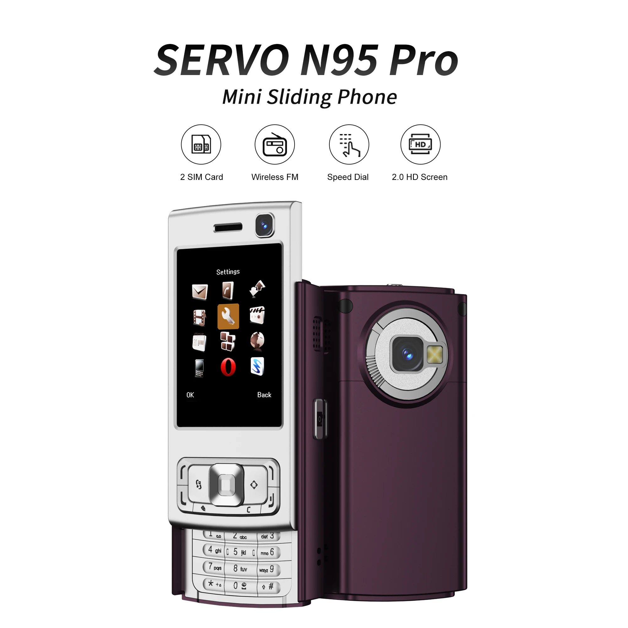 SERVO N95 Pro Новый слайдер для мобильного телефона Dual SIM Bluetooth ...