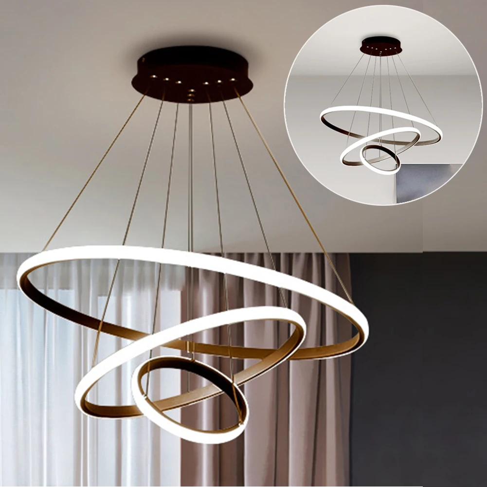 

Современная Подвесная лампа, круглая Потолочная люстра черного цвета в стиле лофт, гостиной, столовой, кухни, комнатное освещение