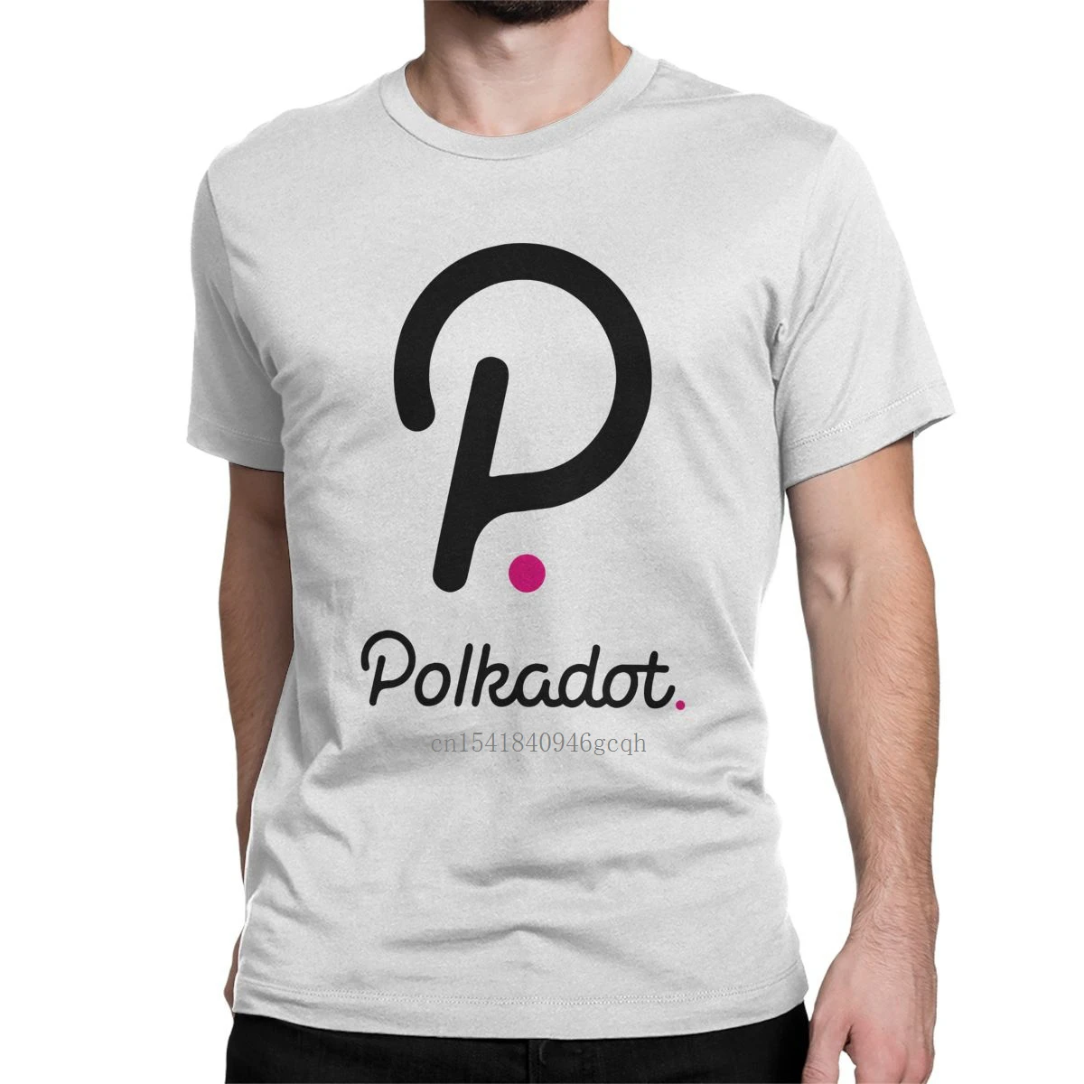 

Men T-Shirt Polkadot Crypto Cryptocurrency Vintage Cotton Tees Short Sleeve Block Chain T Shirts O Neck Clothing Big Size